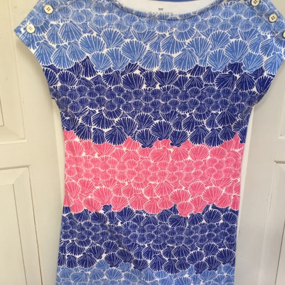 Talbots Blue and Pink Seashell Print Cotton Mini Dress - Picture 4 of 16